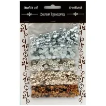Galeria Hobby Zestaw cekiny srebrno br�zowe 6mm, 30g
