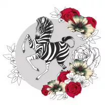 Clear Creations Karnet Swarovski kwadrat CL1425 Zebra kwiaty