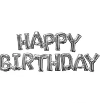 Amscan Balon foliowy Happy Birthday srebrny