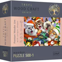 Puzzle drewniane 500+1 witeczne kotki 20172 Trefl
