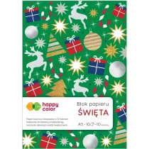 Happy Color Blok kolorowy i brokatowy XMAS A5 10 kartek