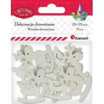 Titanum Drewniane renifery na biegunach a�urowe 15 szt.