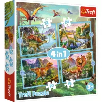 Puzzle 4w1 Wyjtkowe dinozaury Trefl