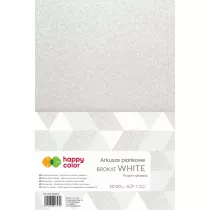 Happy Color Arkusze piankowe brokatowe A4, biae, 5 arkuszy biae 5 szt.