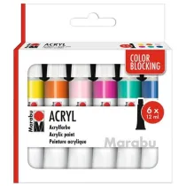 Marabu Farby akrylowe Color Blocking 12ml 6 kolor�w