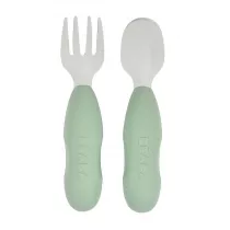 Beaba Zestaw pierwszych sztucw ze stali nierdzewnej Sage green 2 szt.