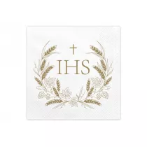 PartyDeco Serwetki Komunia IHS z�ote 33x33cm