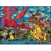 Kolorowanka welwetowa 47x35cm Smok i zamek