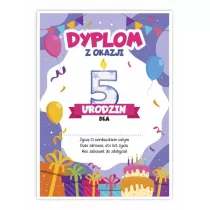 LearnHow Dyplom A5 urodzinowy - pi�te urodziny 5 szt.
