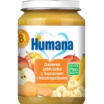 Humana Deserek jabłuszko z bananem i biszkopcikami po 8.miesiącu 100% Organic Quality 190 g Bio