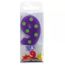Godan �wieczka cyferka piker grochy 9 - 6cm