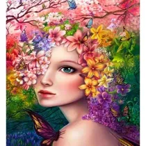 Titanum Mozaika diamentowa 5D - Kobieta w kwiatach 40x30cm