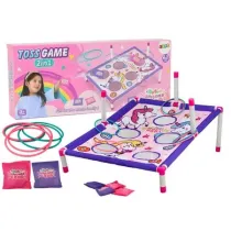 Gra zr�czno�ciowa 2w1 Rzut woreczkiem i obr�cz� LeanToys
