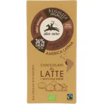 Alce Nero Czekolada mleczna z orzechami laskowymi fair trade 100 g Bio