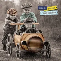 Carte Blanche Kartka holograficzna 3D - Boys in car