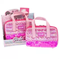 Torba Make up z wyposa�eniem ciemno r�owa Nice