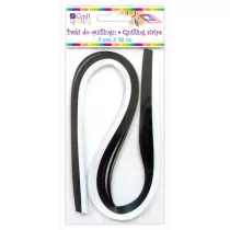 Paski do quillingu 3 mm czarno-biae 100 szt.