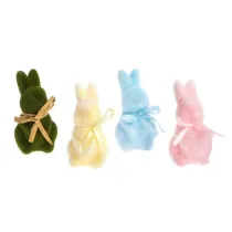 Kr�liki flokowane pastelowe 10,5cm 4 szt