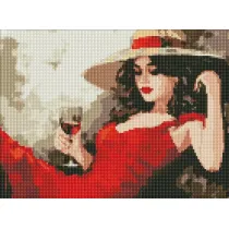 Ideyka Diamentowa mozaika - Dziewczyna w kapeluszu 30x40cm