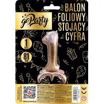 Balon foliowy stojcy 1 rose gold 81cm