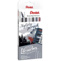 Pentel Zestaw do liternictwa Brush SESW30-ST6MPPL 6 kolor�w
