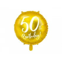 PartyDeco Balon foliowy 50th Birthday z�oty 45cm