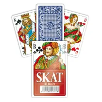 Skat, karty do gry, niebieskie Modiano