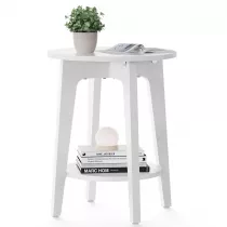 Songmics Okrgy stolik boczny 2 poziomy