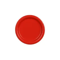 PartyDeco Talerzyki papierowe czerwone 18cm