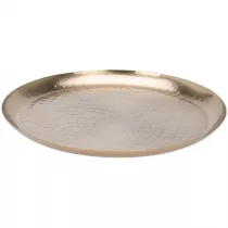 H&S Decoration Taca metalowa okrga zota 24,5 cm