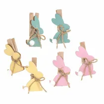 dpCraft Klamerki drewniane kr�liczki pastel 4,8 cm