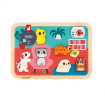 Puzzle drewniane 3D 7 el. Zwierzta domowe Janod