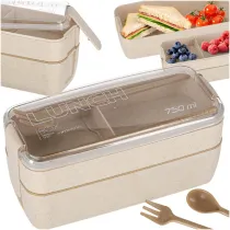 Lunchbox niadaniwka pudeko niadaniowe z przegrdkami dzielone beowe 750 ml