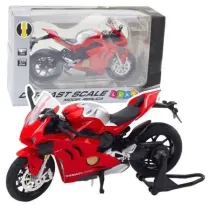 Motocykl metalowy ze wiatem i dwikiem 1:12 Leantoys