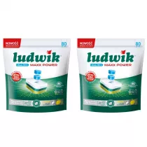 Ludwik All In 1 Tabletki do zmywarek Lemon Maxx Power Zestaw 2 x 80 szt.