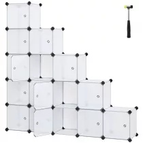 Moduowy rega zestaw 15 pudeek biay