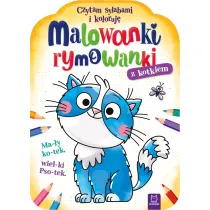 MALOWANKI RYMOWANKI Z KOTKIEM. CZYTAM SYLABAMI I KOLORUJ�