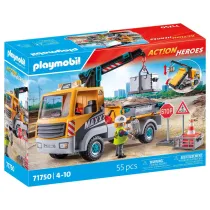 Playmobil Action Heroes Ci�ar�wka budowlana z d�wigiem 71750