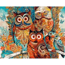 Twoje Hobby Malowanie po numerach - Tajemnicze sowy 30x40cm