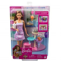 Barbie lalka zabawa z kotkami Mattel