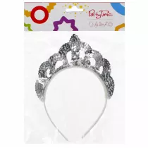 Arpex Ozdoba karnawa�owa Tiara w cekiny srebrna
