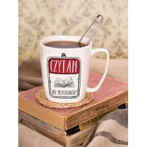Nadwyraz.com Kubek ceramiczny bia�y Czytam - nie przeszkadza�!