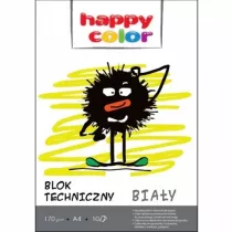 Blok techniczny A4 Happy Color bia�y 170g 20 szt.