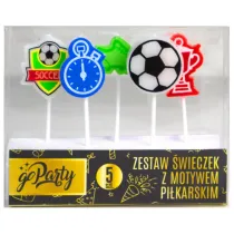 GoParty Zestaw �wieczek urodzinowych Motyw pi�karski