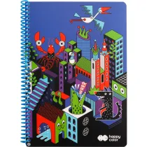Happy Color Ko�onotatnik ME&CITY BLUE A4 kratka, 80g 80 kartek