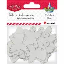 Titanum Drewniane anio�y a�urowe bia�e 15 szt.