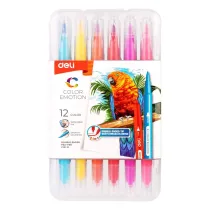 Deli Flamastry dwustronne Color Emotio 12 kolor�w 12 szt.