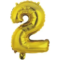 Amscan Balon foliowy mini cyfra 2 z�ota 37,5x40cm