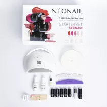 NeoNail Zestaw Adorable Lampa Led 21W/48 + Revital Base Fiber + Dry Top + Nail Cleaner + Aceton + Polerka 100/180 + Pilnik 100/180 + Patyczki 10 szt. + Tampon z waty 250 szt.