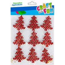 Craft with Fun Ozdoba dekoracyjna samoprzylepna Eva Choinka brokatowa 9 szt.